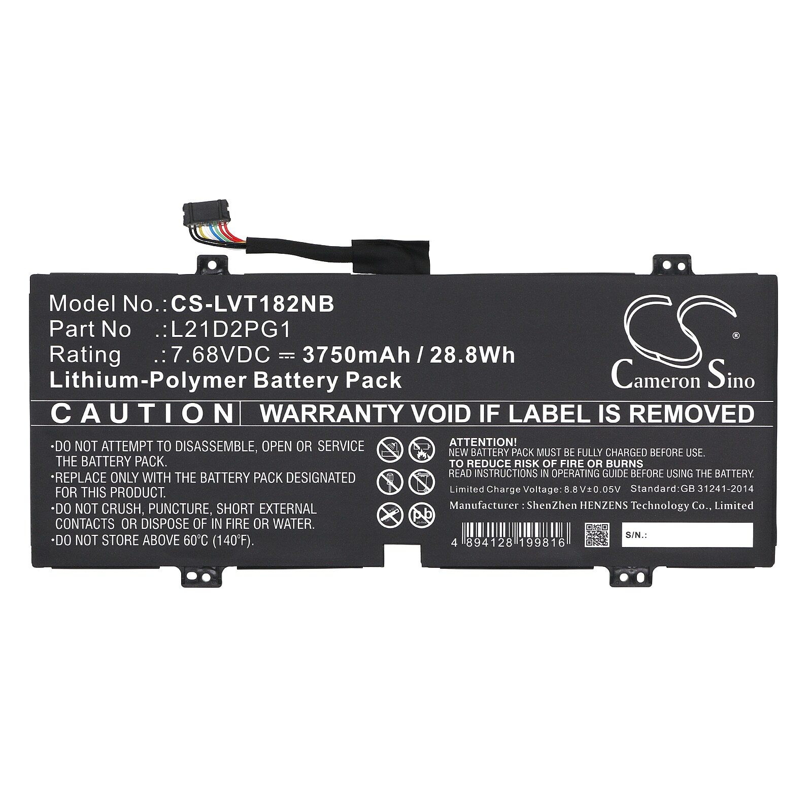 Batteri till Notebook, Bärbar dator för Lenovo 10W-82ST Tablet, 10W-82ST0000JP m.fl., bild 3