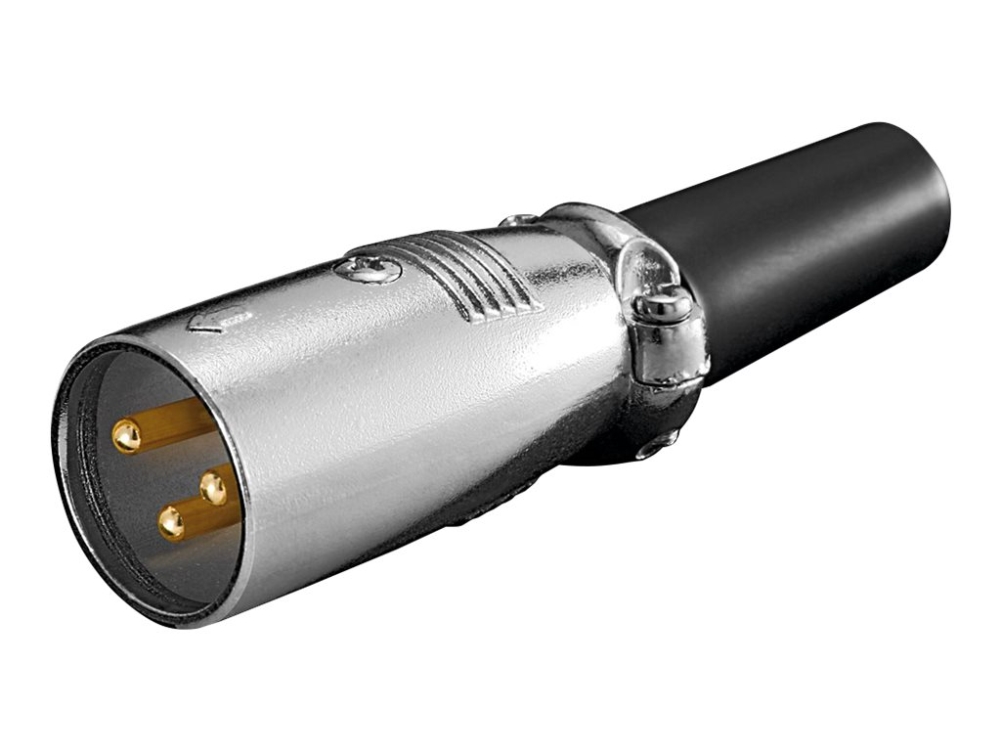 Goobay 11954, XLR (3-pin), Svart, Rostfritt stål, Hankoppling, Rak, Polyvinylklorid (PVC), Zink, Guld, bild 2