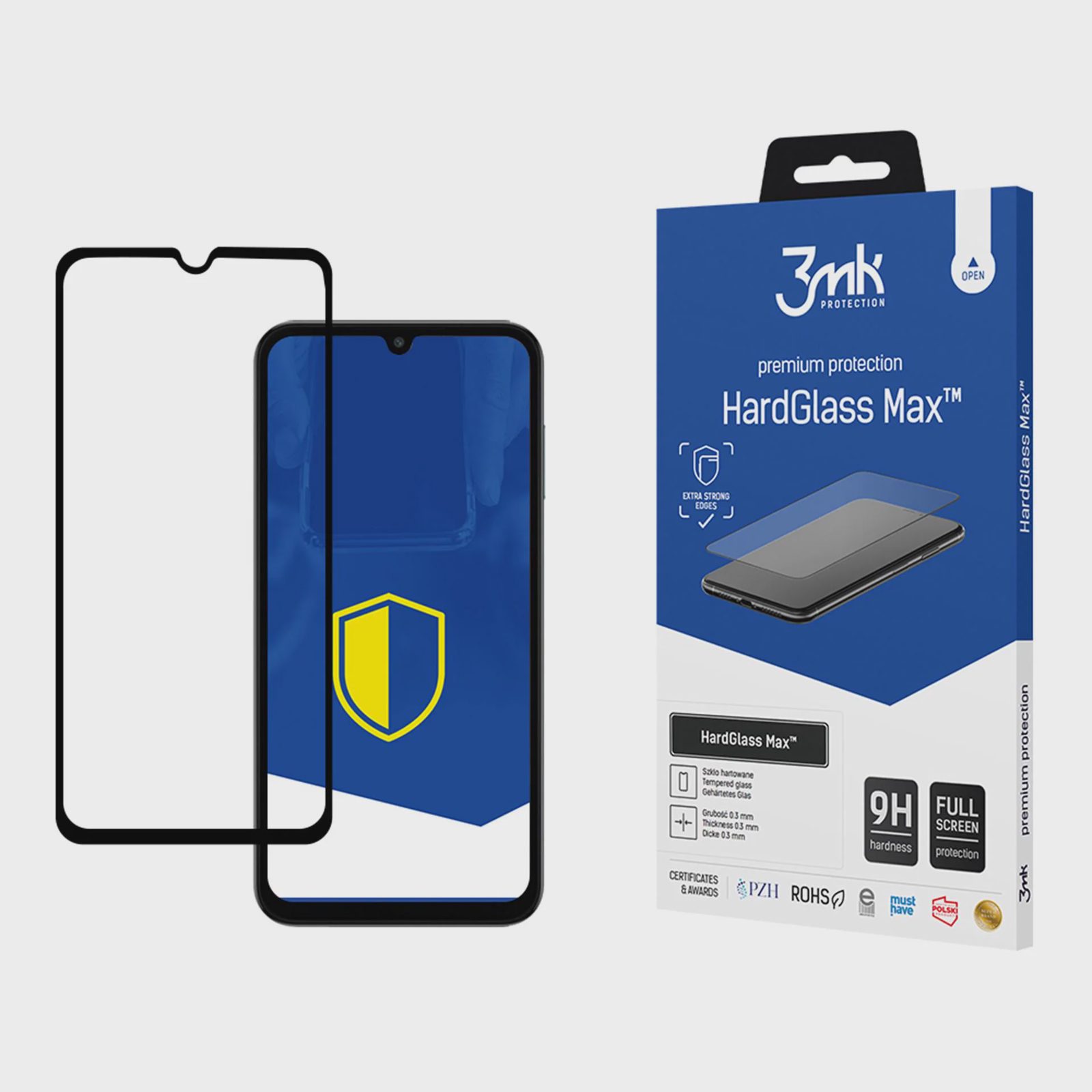 Förstärkt heltäckande härdat glas 3mk HardGlass Max Black för Samsung Galaxy M15 5G