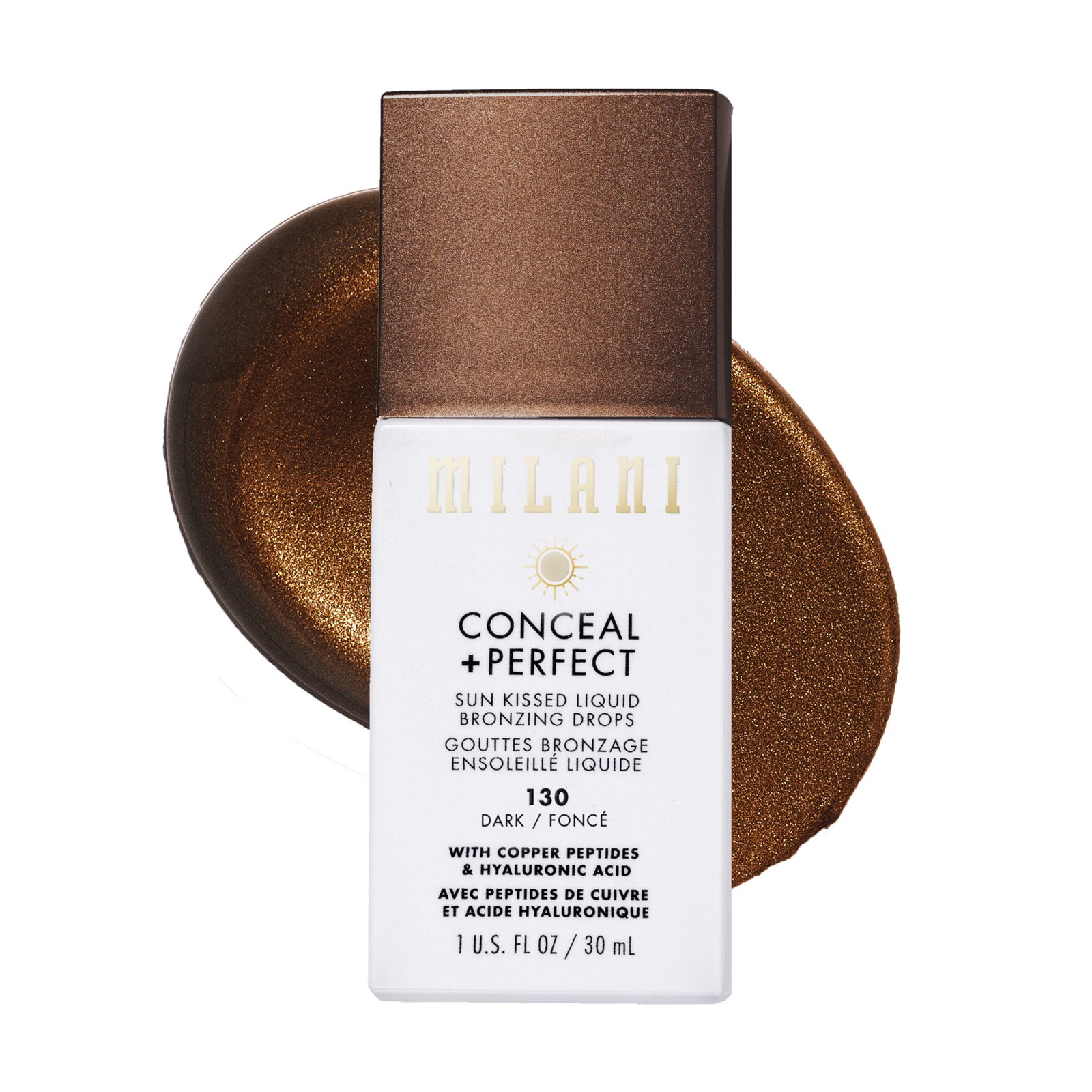 Milani Conceal + Perfect Sun Kissed Liquid Bronzing Drops 130 Dark 130 Dark