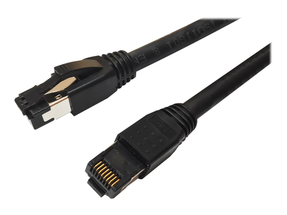 Nätverkskabel skärmad Cat8.1 S/FTP, MicroConnect, LSZH, 10 meter - Svart