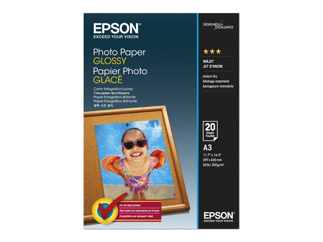 Epson Photo Paper Glossy A3, 200g/m2, 20 ark, bild 2