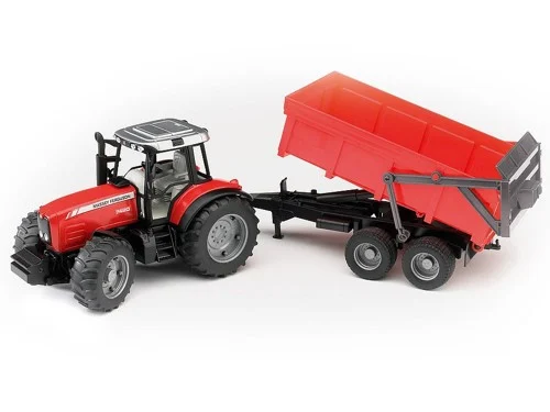 Bruder Massey Ferguson 7480 Traktor med tippsläp, bild 2