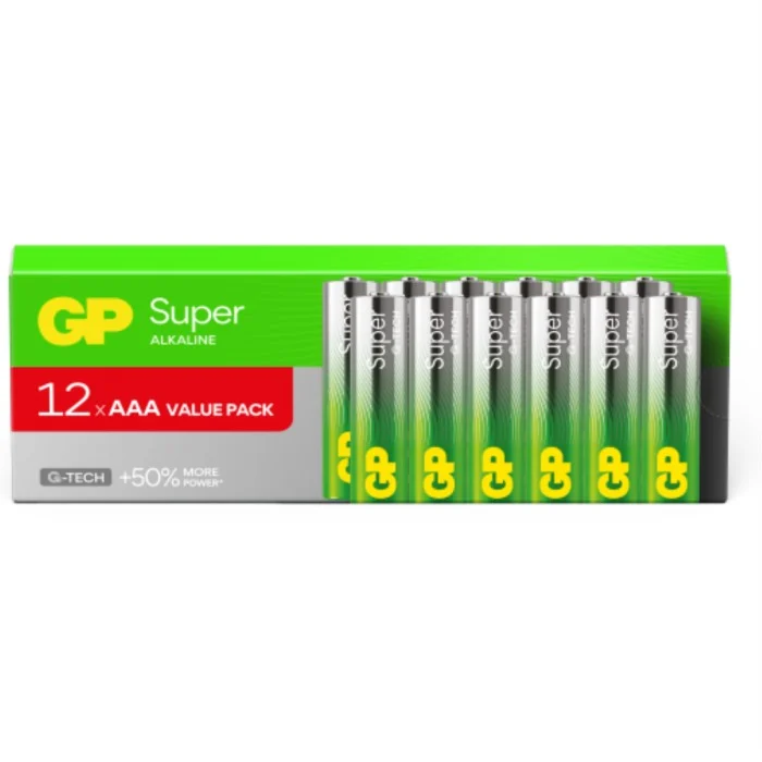 GP Super Alkaline AAA-batteri, 24A/LR03, 12-pack