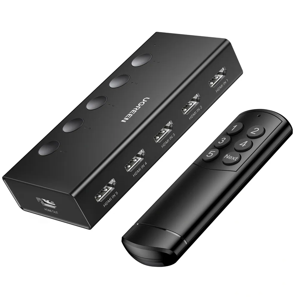 Ugreen CM568 HDMI-Switch 5 ingångar 4K@60Hz / HDMI-väljare 5 till 1 / 4K60-switch