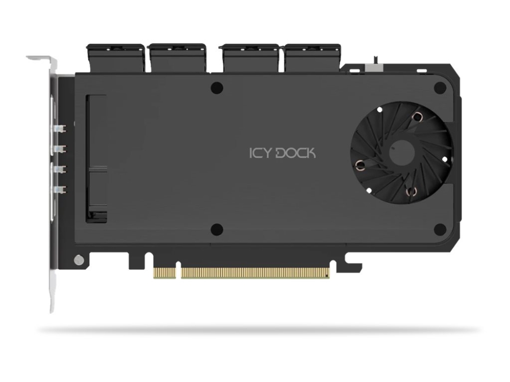 Icy dock ExpressSlot Slide MB204MP-1B - storage enclosure - PCIe 4.0 x16 (NVMe) - PCIe 4.0 x4