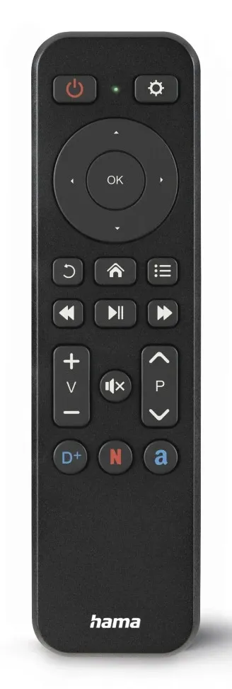 Hama 00221050, TV, IR trådlös, Tryckknappar, Uppladdningsbara, Svart