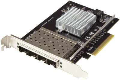 Startech Quad Port 10G SFP+ Network Card, Intel XL710 Open SFP+ Converged Adapter, PCIe 3.0 x8, 4-Port