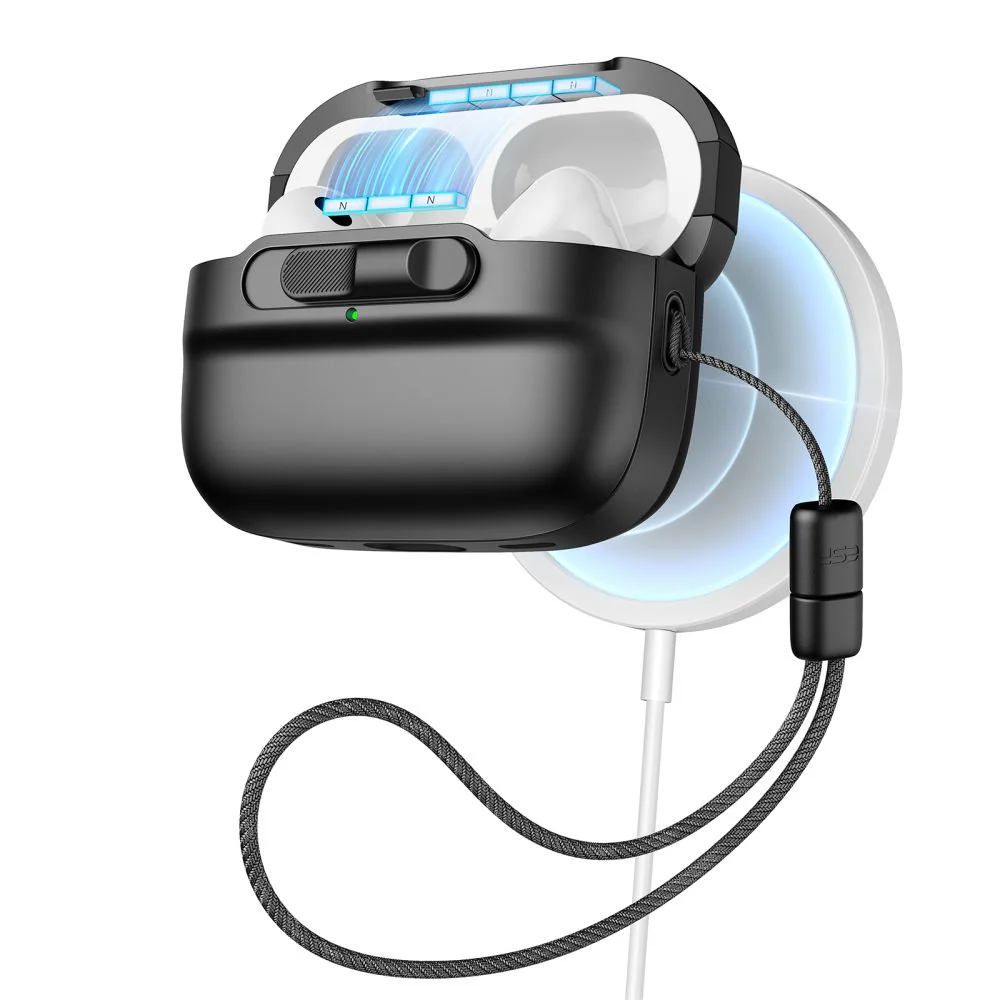 ESR Pulse Halolock-fodral med MagSafe för Apple AirPods Pro 1/2 - Svart