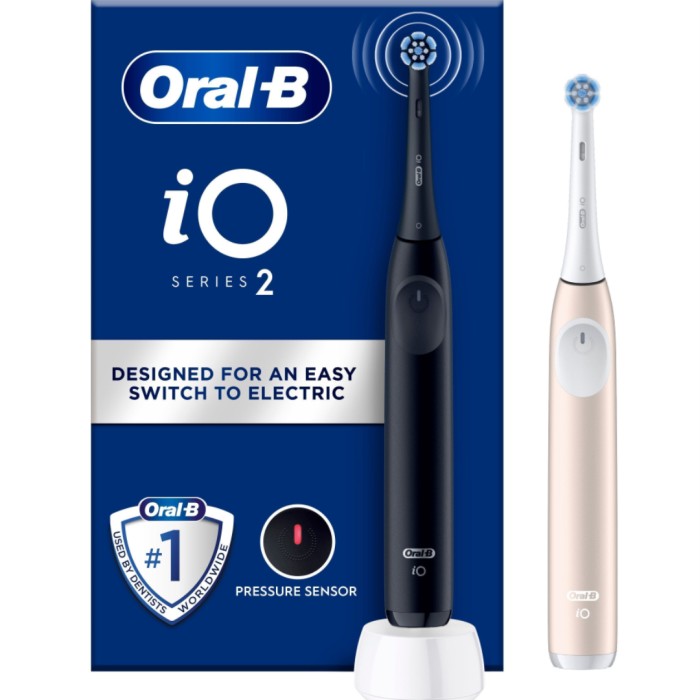 Oral-B iO2 Duo eltandborste, Night Black & Calm Pink