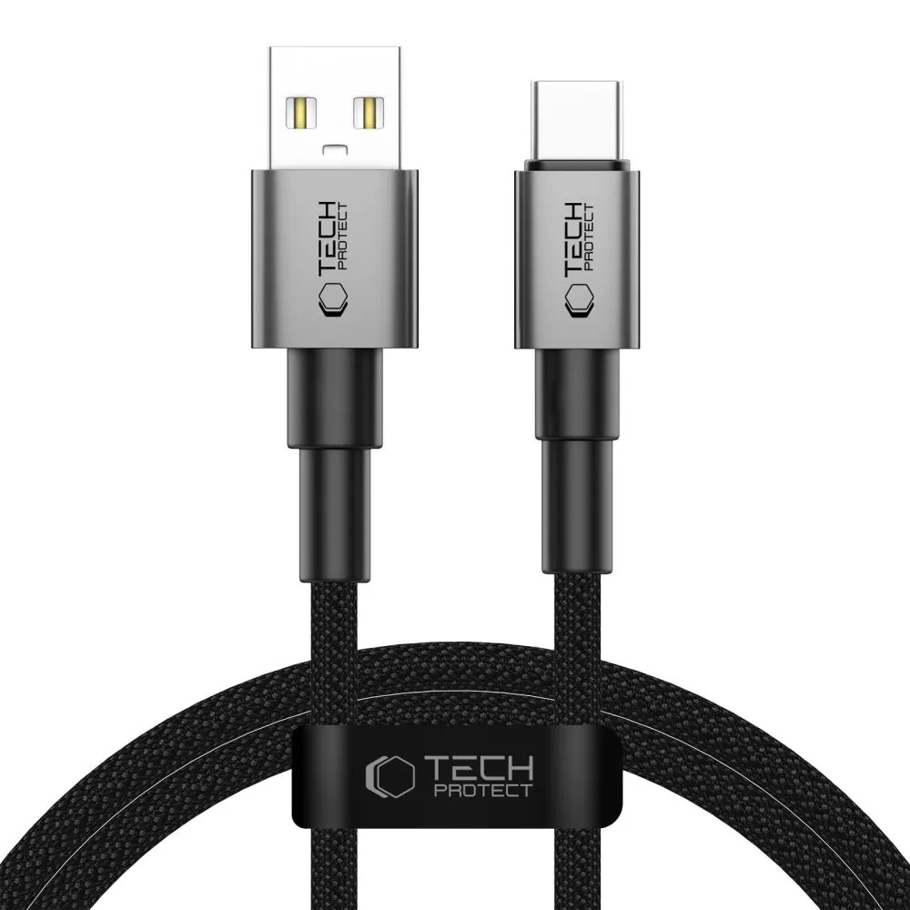 Tech-Protect UltraBoost DNA USB-A / USB-C-kabel 15W/3A 100cm - Grå