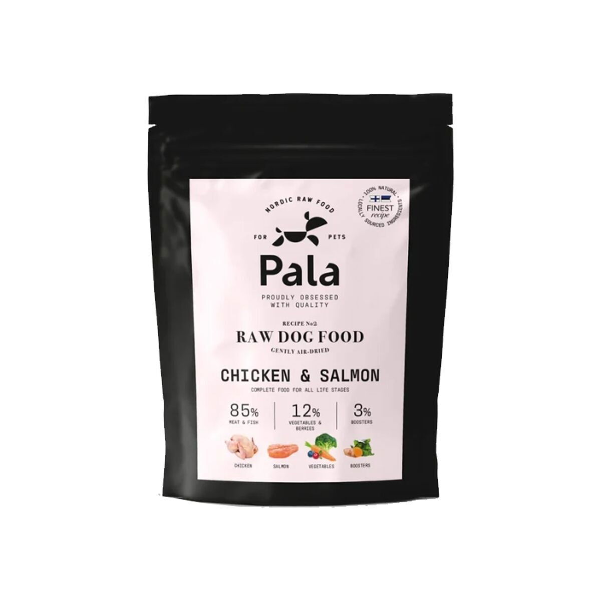 Pala #2 Chicken & Salmon Lufttorkad Spanmålsfri Hundmat 400 g