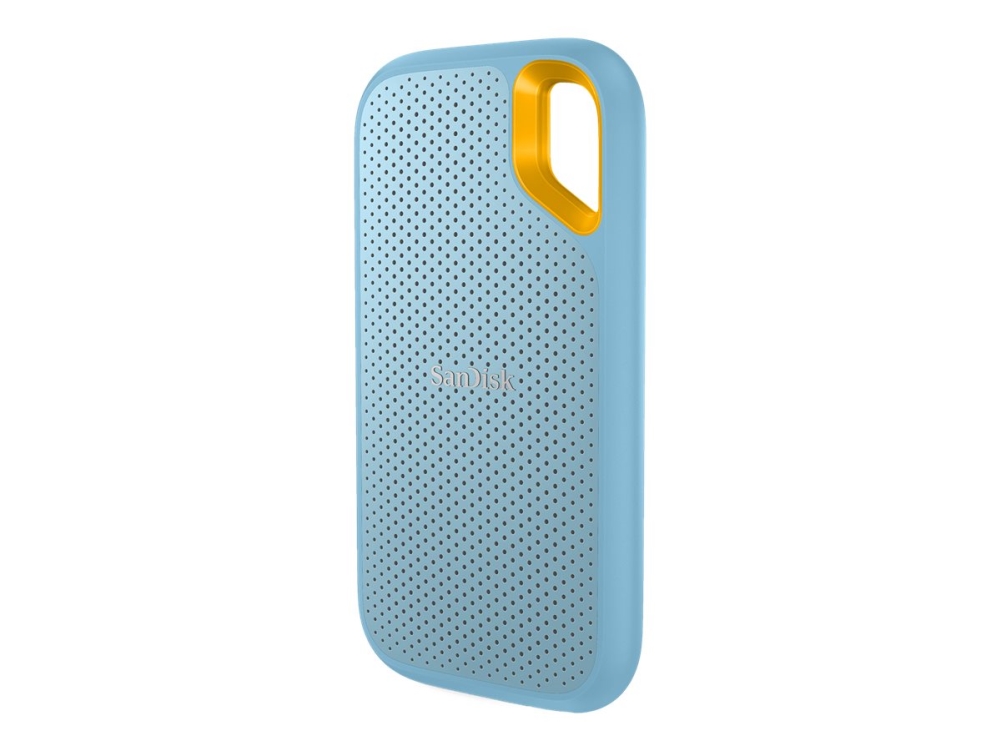 2 TB SanDisk Extreme Portable SSD, USB-C 3.2 Gen 2, inkl. adapter för Typ A - Himmelsblå