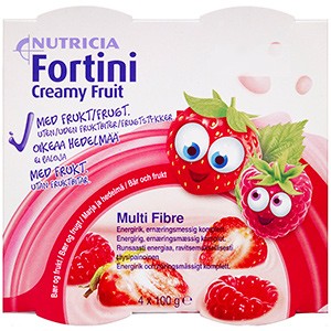 Fortini Creamy Fruit, komplett kosttillägg, bär och frukt, 4 x 100 gram