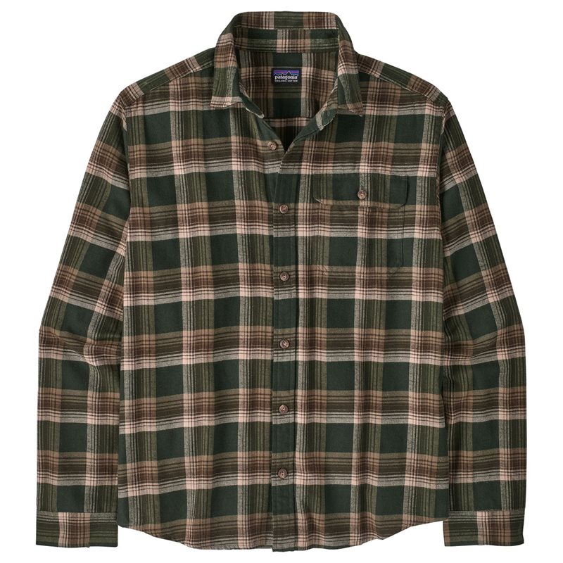 Patagonia M's L/S LW Fjord Flannel Shirt Cozy Cabin: Treeline Green - S