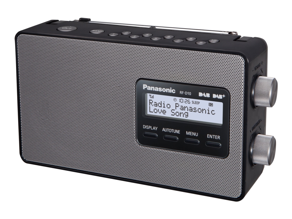 Panasonic-RF-D10EG - Bärbar DAB-radio - 2 Watt - svart