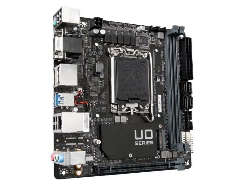 Gigabyte H610I DDR4, Intel LGA1700, PCI Express, Mini-ITX, 2xDDR4, M.2 + SATA3, VGA/HDMI/2xDP, USB 3.2, GigaLAN, bild 2