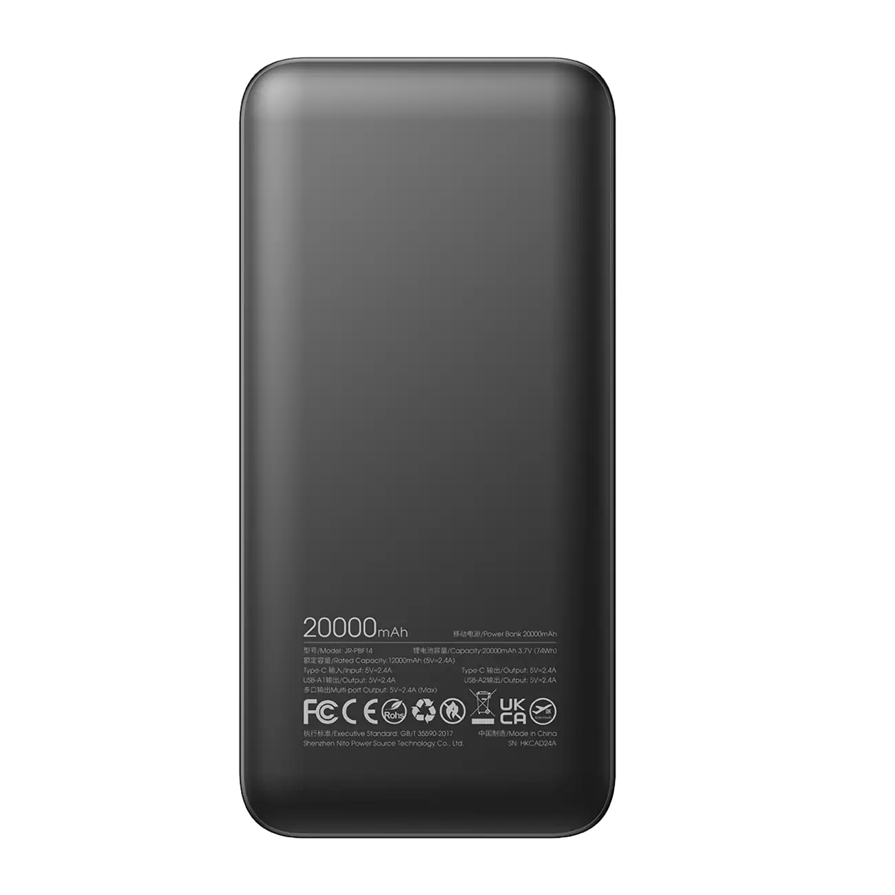 Powerbank Joyroom JR-PBF14 20 000 mAh 2,4 A 2x USB-A 1x USB-C – svart, bild 2