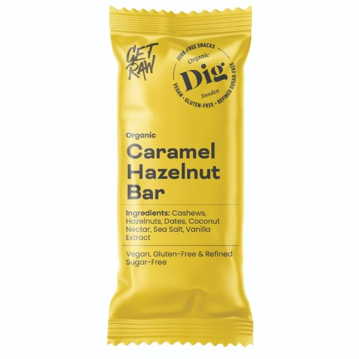 Dig GET RAW Organic Caramel Hazelnut Bar 42 g
