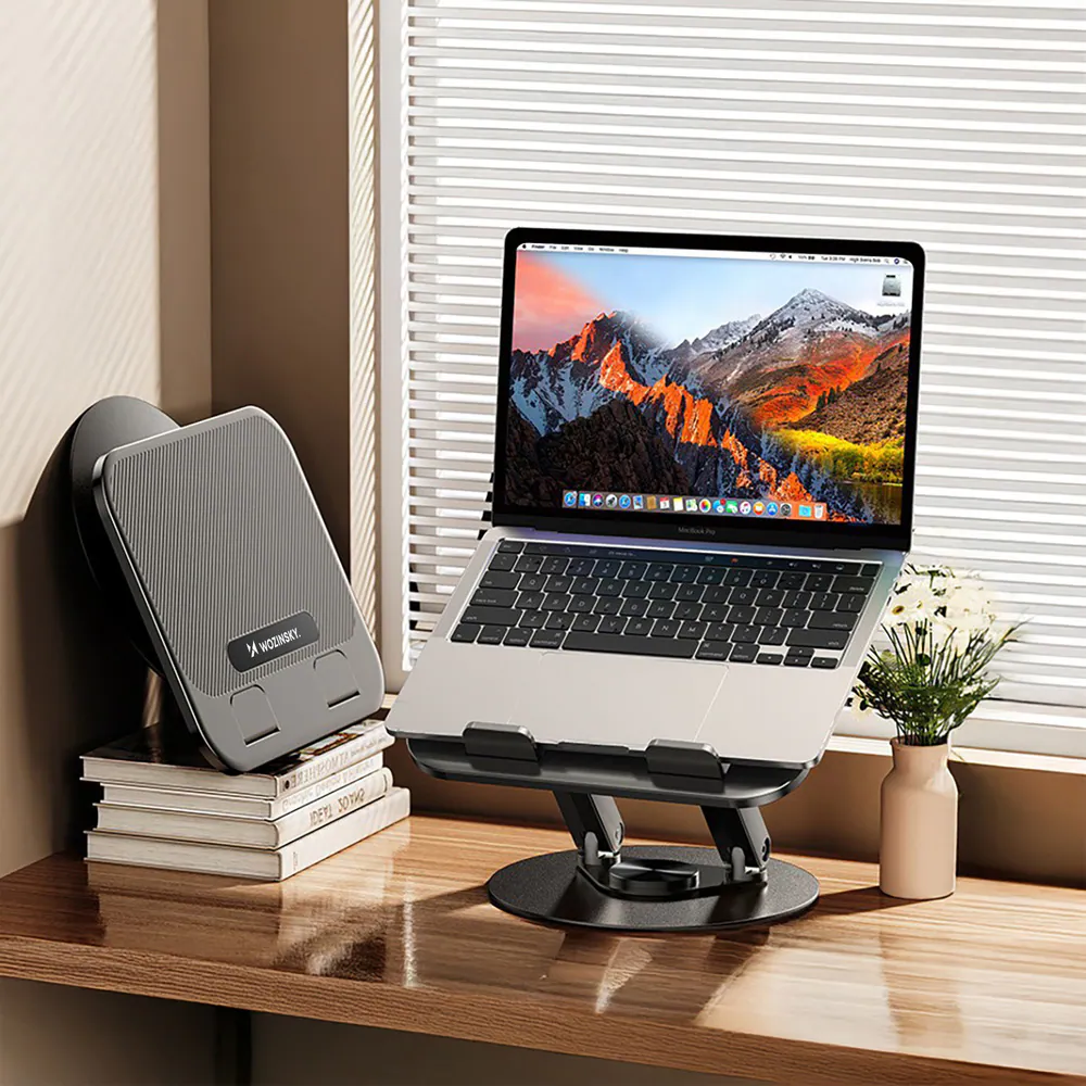 Bordsställ för laptop och surfplatta / laptopställ / tabletställ / datorställ - Svart