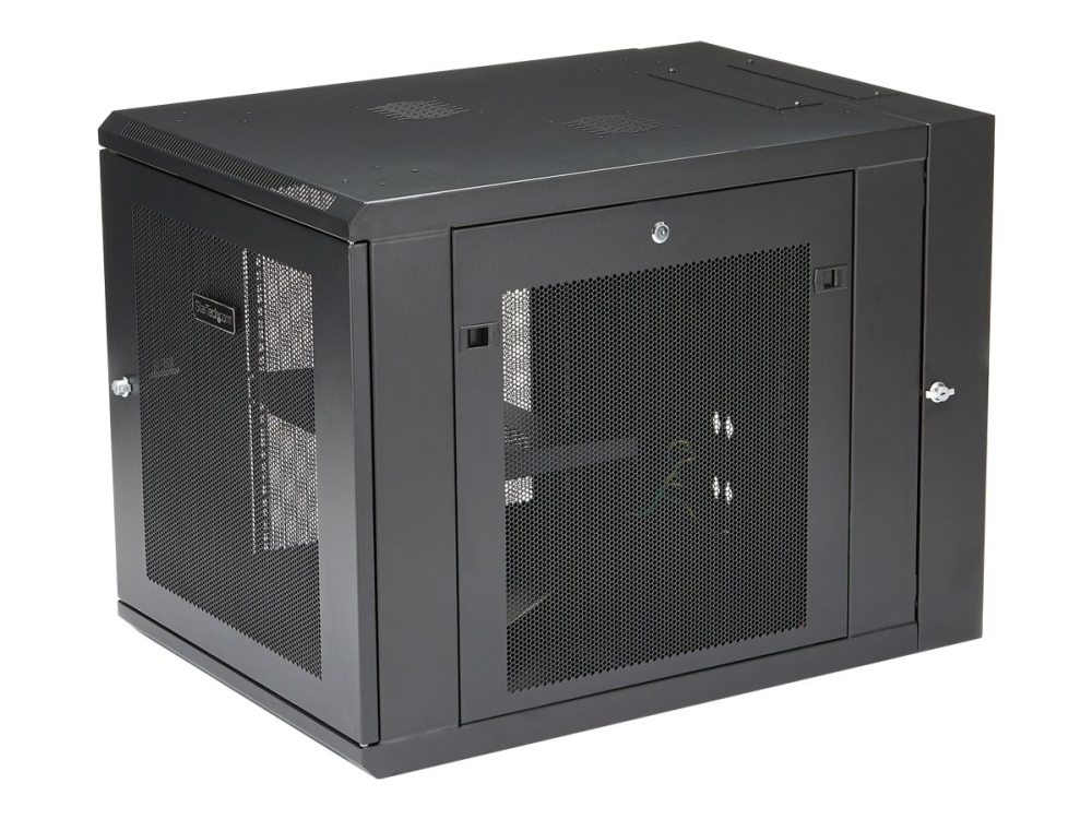19" Skåp StarTech.com 12U, 610x854x640mm, stående eller väggmonterat, gångjärnsupphängning - Svart