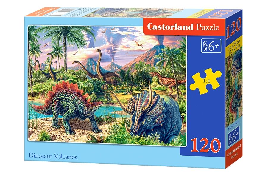 Castorland Dinosaur Volcanos 120 pcs, 120 styck, Tecknade serier, 6 År