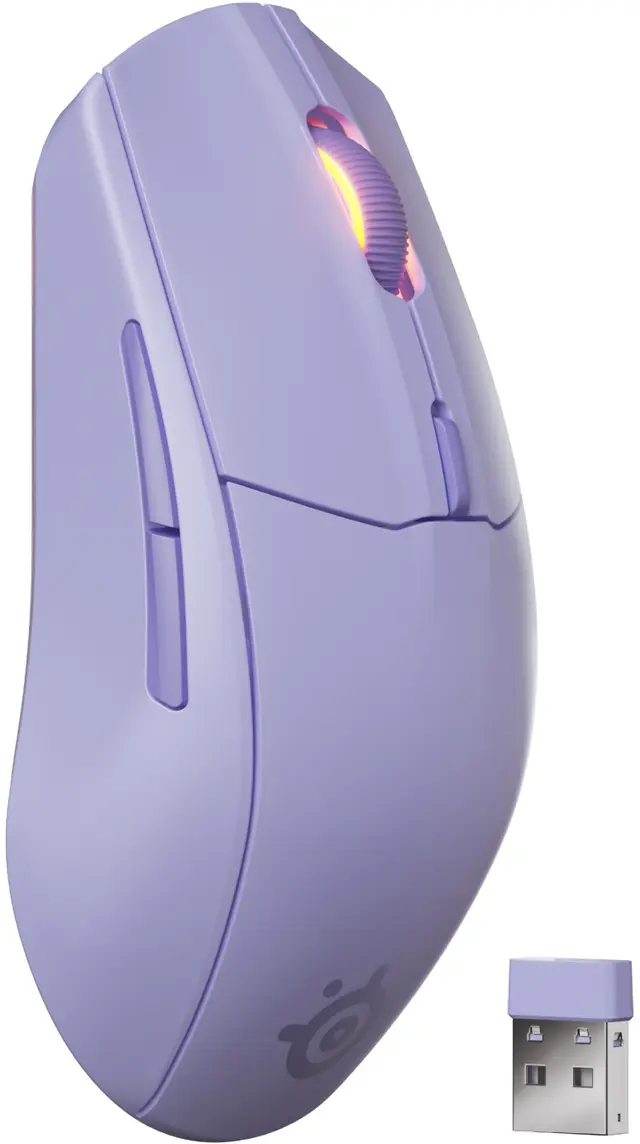 SteelSeries Rival 3 Gen 2 trådlös gamingmus, lavendel