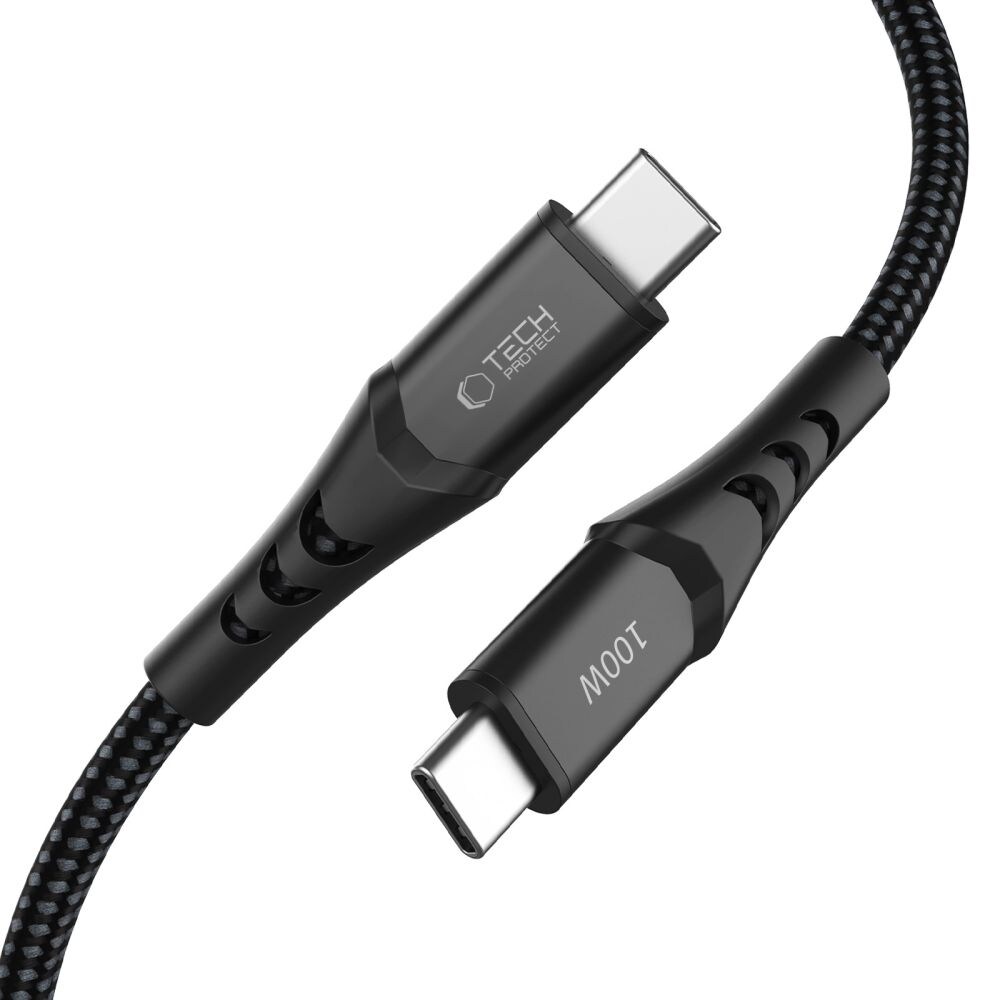 Tech-Protect Ultraboost UB11T USB-C / USB-C PD 100 W / QC3.0-kabel 100 cm – Svart, bild 3