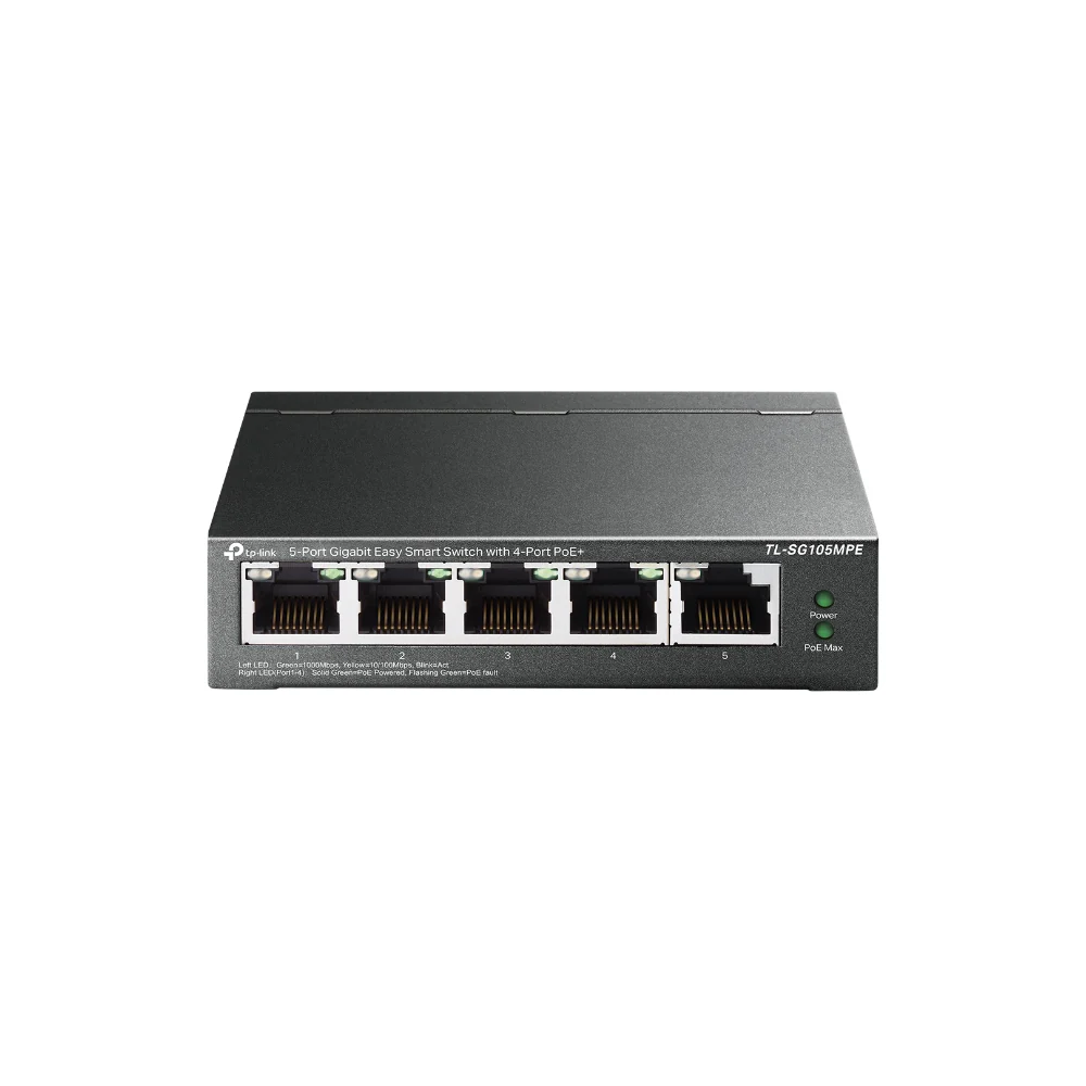 TP-Link TL-SG105MPE 5-Port Gigabit Easy Smart Switch med 4-Port PoE+