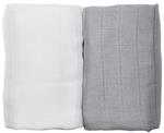 LES ENFANTS Muslinfilt 100% bambufiber grå/vit, 2 st