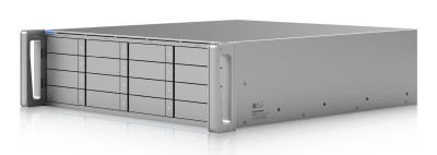 Ubiquiti Networks UniFi Enterprise NAS, 16-bay, ARM N2 8-Core 2,4GHz CPU, 64 GB RAM, 10GbE RJ45+2x25GbE SFP+, rackmonterbar 3U