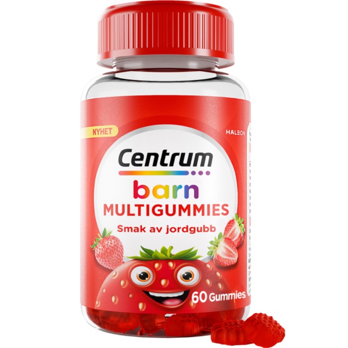Centrum Barn Multivitamin Gummies, Jordgubb, 60 st