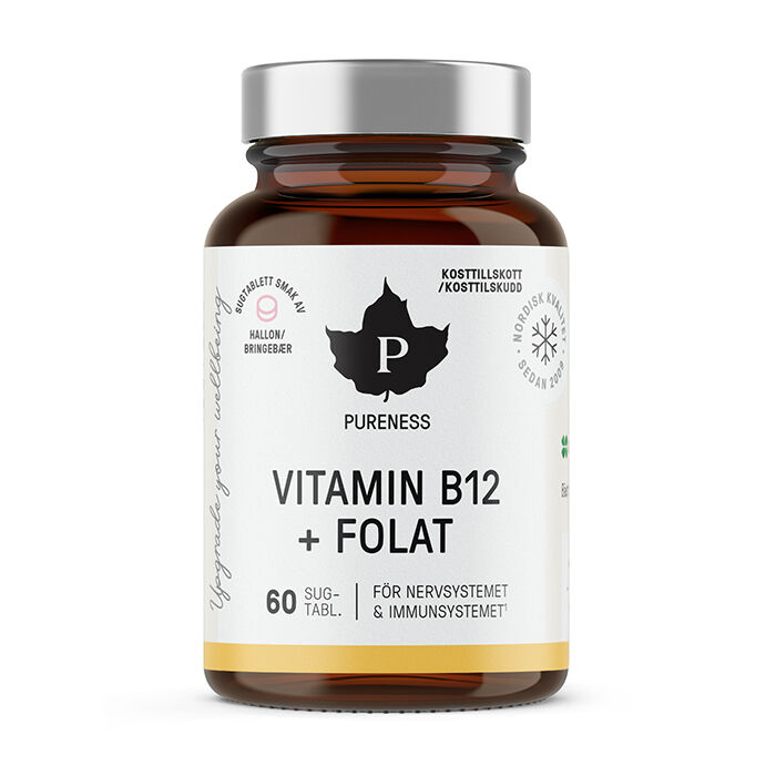 Pureness Vitamin B12 + Folat, Hallon 60 st, bild 3
