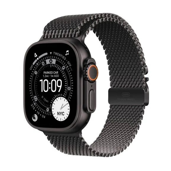 Apple Watch Ultra 3 GPS + Cell 49 mm svart titan, svart Milanesisk loop i titan - S, bild 4
