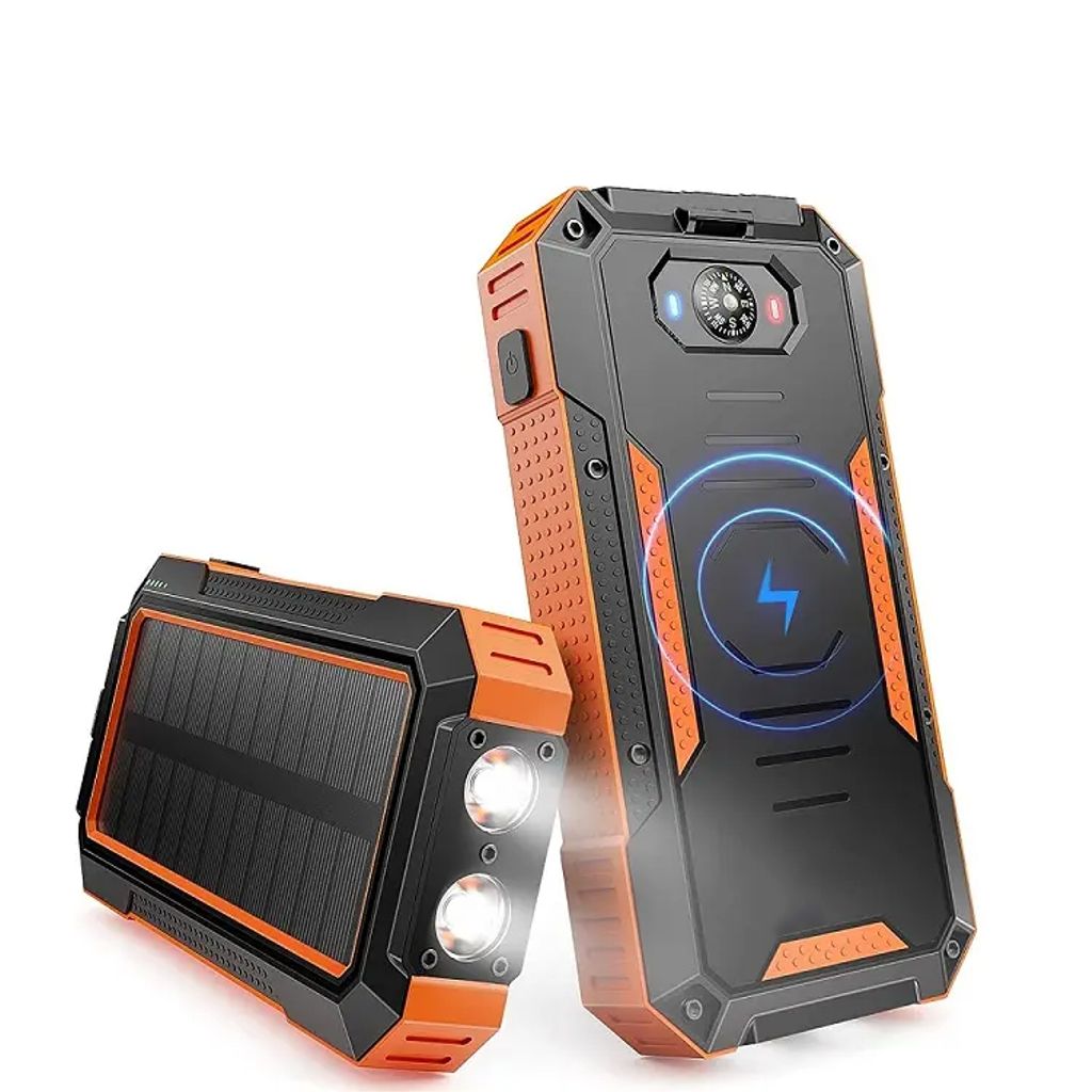 SiGN Solar Powerbank med trådlös laddning - 20 000mAh - Orange