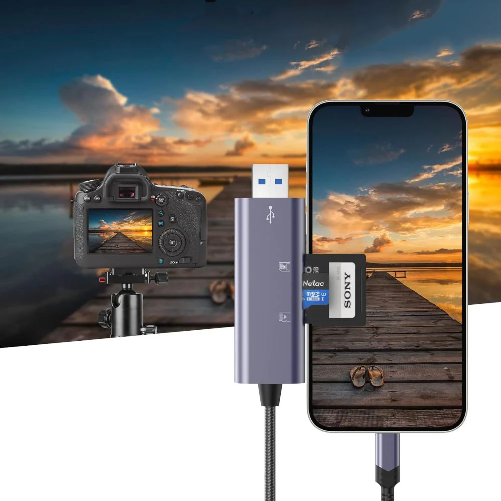 Tech-Protect UltraBoost SD/micro SD Minneskortläsare med Lightning/USB-A-kontakt, bild 3