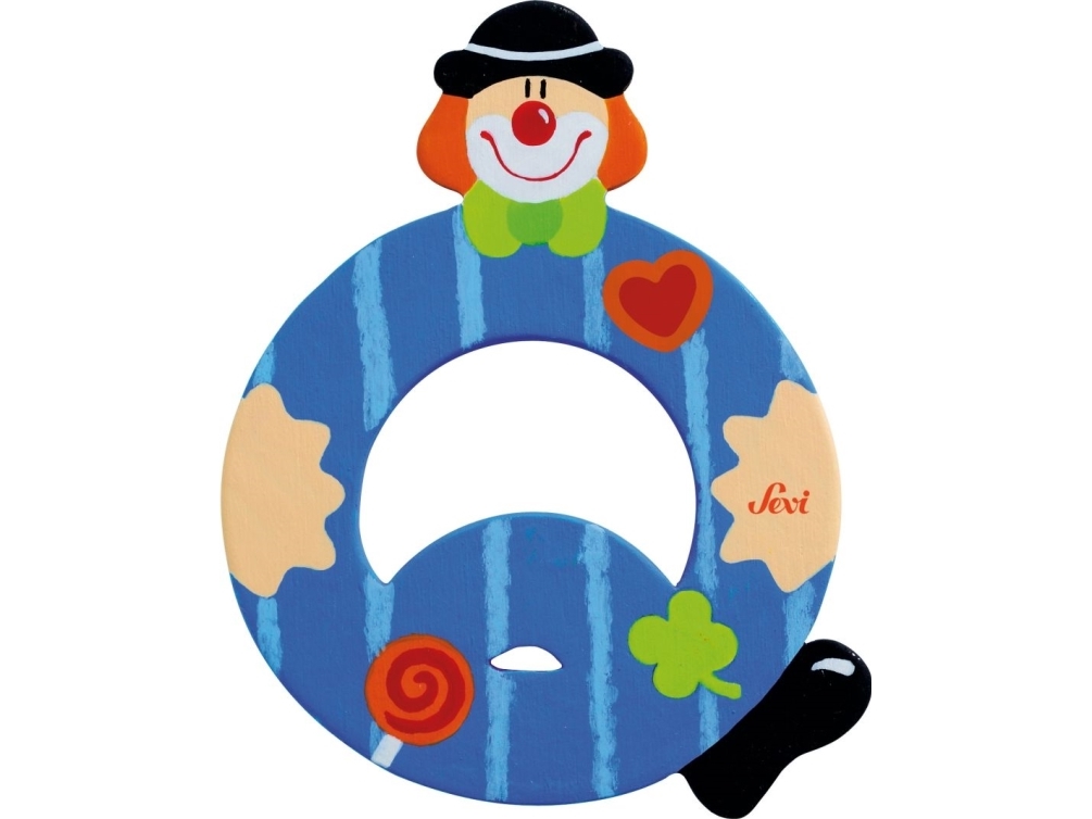 Sevi trälbokstav Q, clown (81753)