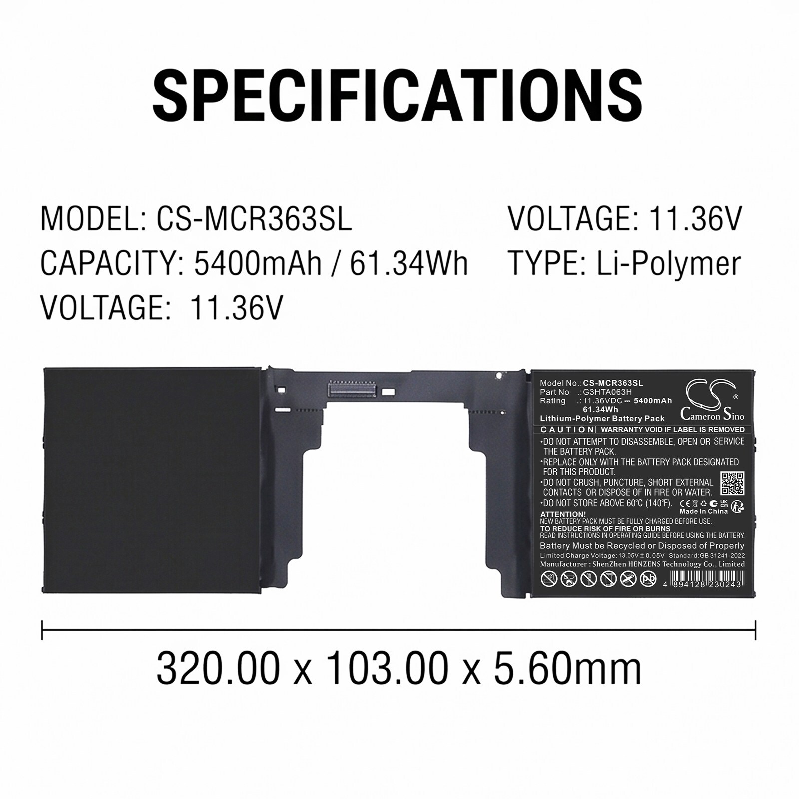 Batteri till Bärbar dator, laptop för Microsoft Surface Book 3 15 inch, bild 5