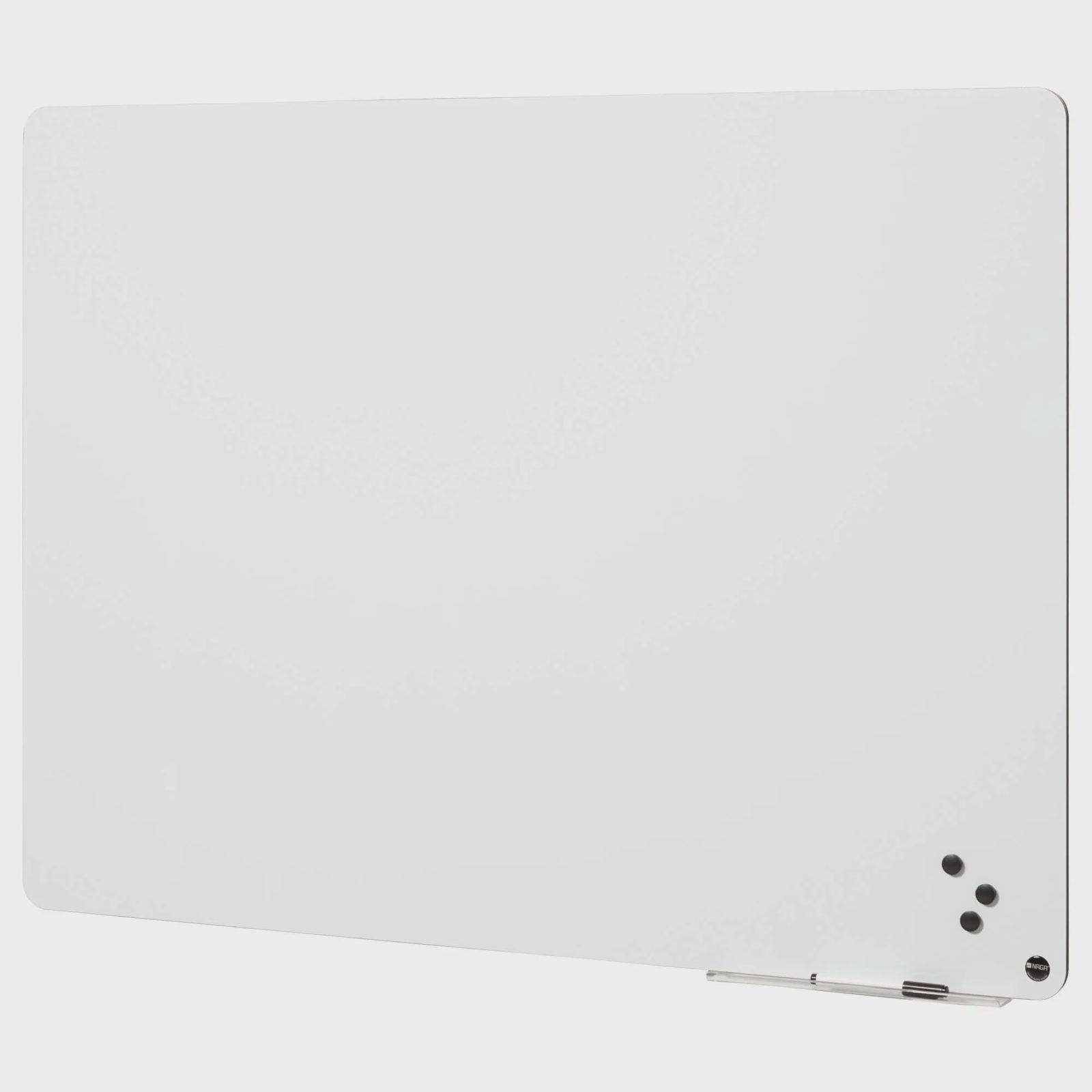 Whiteboard rammeløs 117x87 cm hvid - inkl. 30 cm pennebakke, 1 marker og 3 magneter