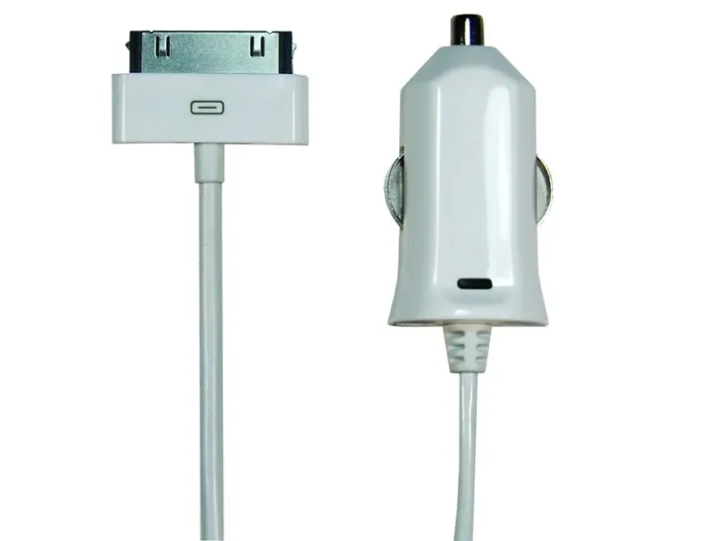 Sinox i-Media - Strömadapter för bil - 2.1 A (30-pin dockningsanslutning) - på kabel: 30-pin Apple - Europa