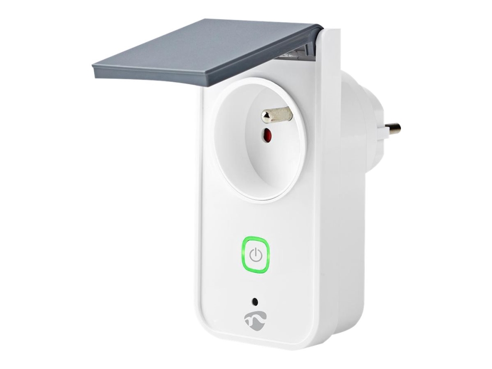 Nedis Wi-Fi Smart Outdoor Plug - Smart kontakt - trådlös - Wi-Fi - 2400 - 2483.5 Mhz - vit
