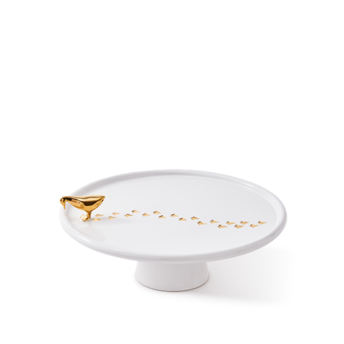 POLSPOTTEN - Walking Duck Serveringsfat - Ø30 cm - Guld/Vit