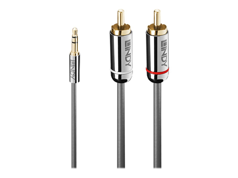 Lindy Cromo Line 35332 ljudkabel 3,5 mm till 2 x RCA, 0,5 m, antracit
