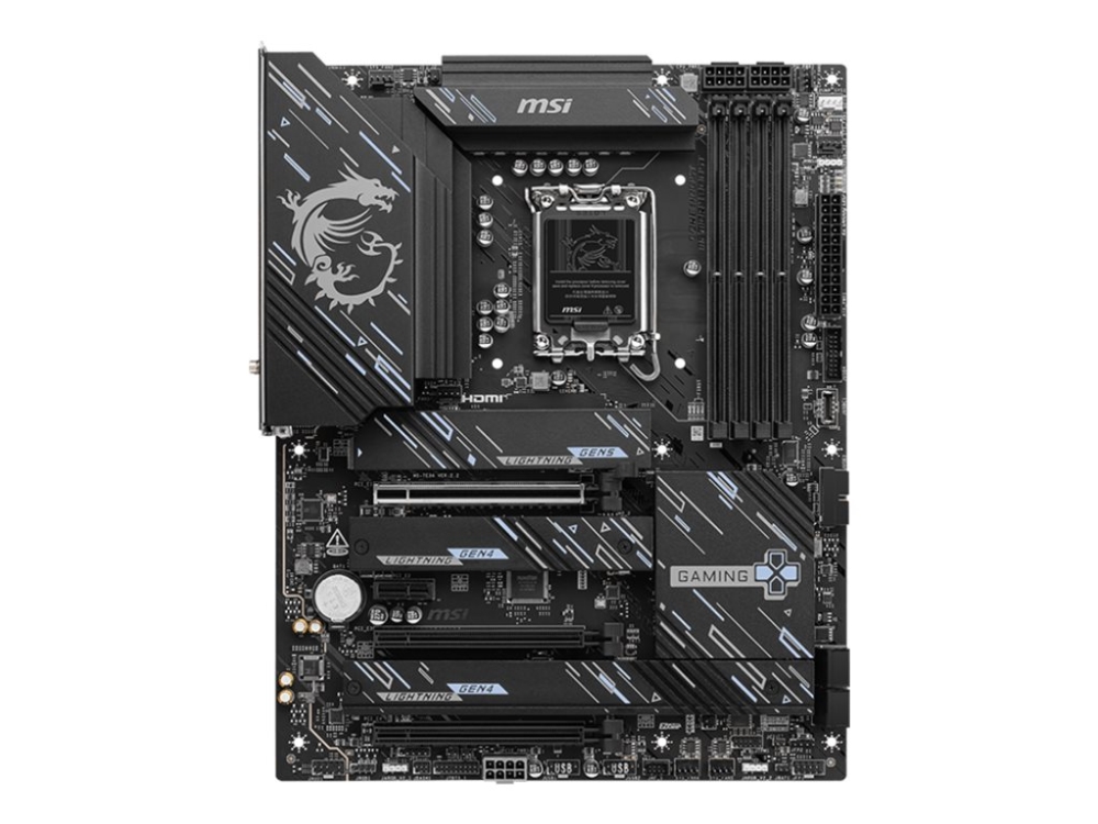 MSI Z890 GAMING PLUS WIFI - Moderkort - ATX - LGA1851-uttag - Z890 Chipuppsättning - USB-C 3.2 Gen 2x2, USB-C 3.2 Gen2, USB 3.2 Gen 1, USB 3.2 Gen 2 - 5 Gigabit Ethernet, Wi-Fi 7, Bluetooth - inbyggda grafiken (CPU krävs) - HD-ljud (8 kanaler)