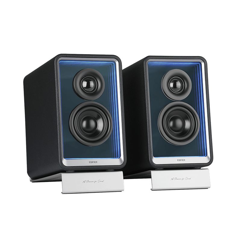 Edifier QR65 Desktop Active Monitor with GaN Charger, 2x35W RMS, Bluetooth/USB-A, RGB - Svart