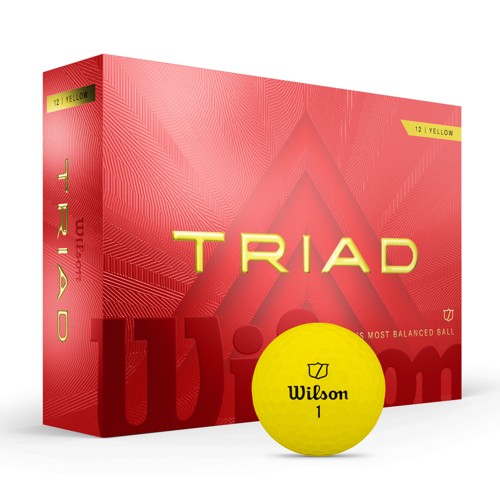 Wilson - Triad Golfbollar Gul (12 st.) – 3-delad golfboll med optimal kontroll och längd