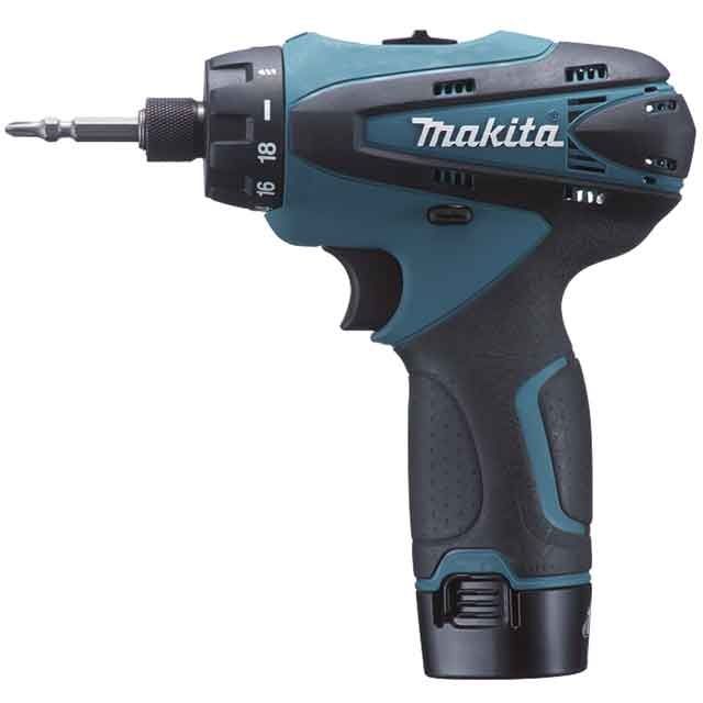 Makita DF030DWE skruvdragare 10,8 V 24/14 Nm, 2x1,3 Ah-batterier