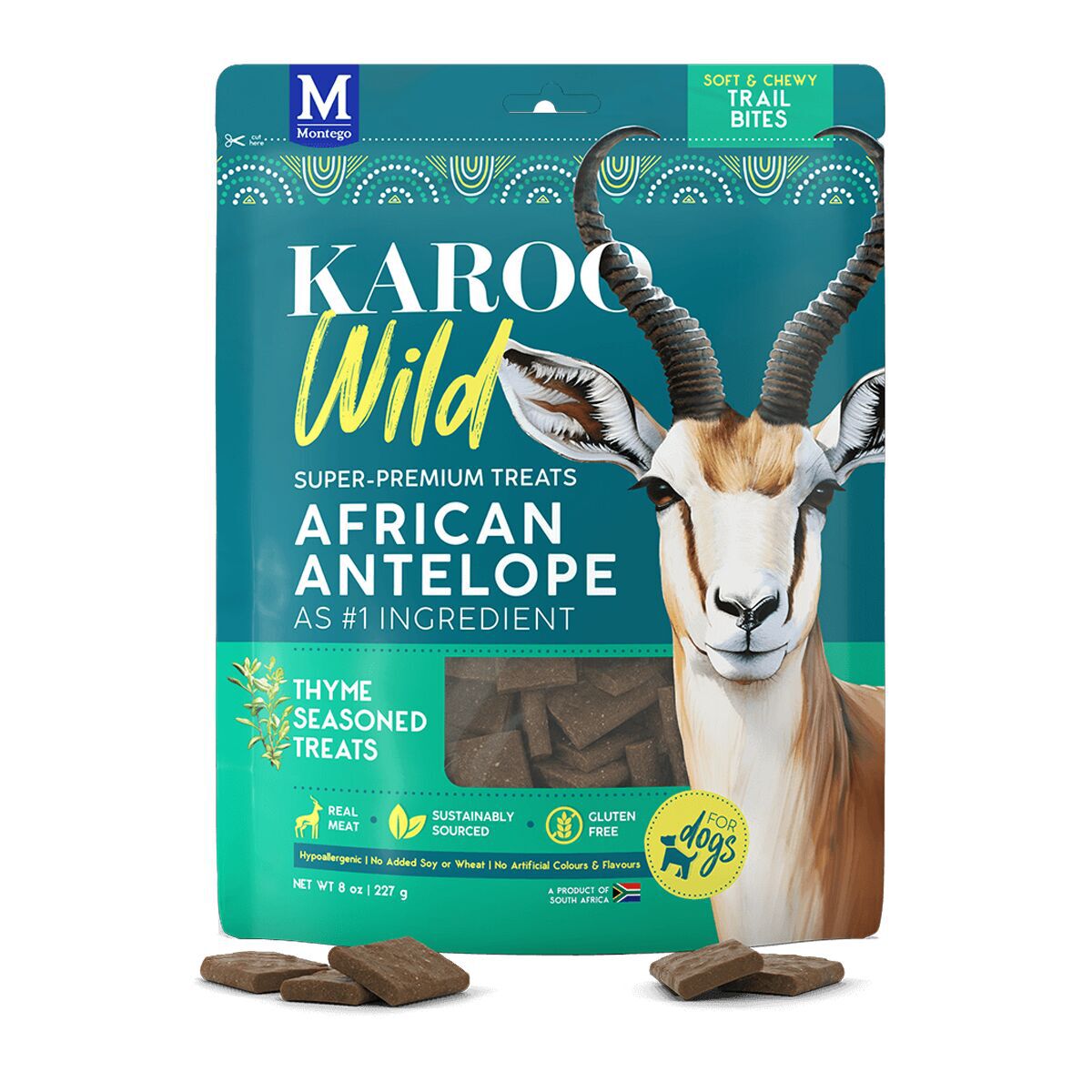 Karoo Wild Trail Bites Hundgodis med Timjan och Antilopkött