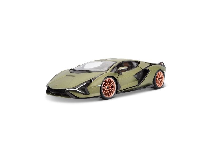 Bburago Lamborghini Sian FKP 37, tryckgjuten modellbil i skala 1:18, elektrisk, guldfärgad