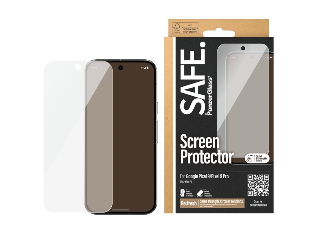 SAFE. by PanzerGlass - Skärmskydd för mobiltelefon - ultrabred passning - glas - för Google Pixel 9, 9 Pro